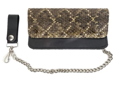 Real Texas Western Diamondback Rattlesnake Skin Wallet: Trucker (598-W305) C6 - Image 1 of 4