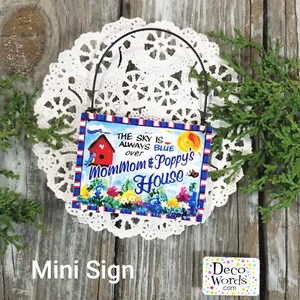 DECO Mini Sign MomMom Poppy Wood Ornament Family Decorations for Every Day USA - Picture 1 of 3