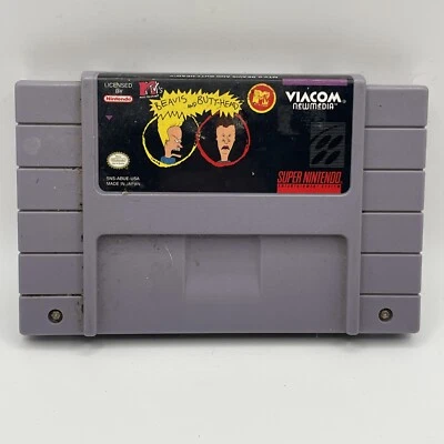 Mtv's Beavis and Butthead Super Nintendo SNES 1994 Tested Authentic Works Game - Image 1 of 2