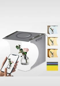 Caja de Luz LED de 22 cm Hogar Estudio Producto Joyería Fotografía Cubo y 6 Telones de Fondo - Imagen 1 de 5