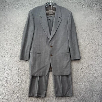 Traje Canali Para Hombres 52R 42R 2 Botones Blazer Lana Vestido Pantalones 34X28 Italia Plisado * Foto 1 de 4