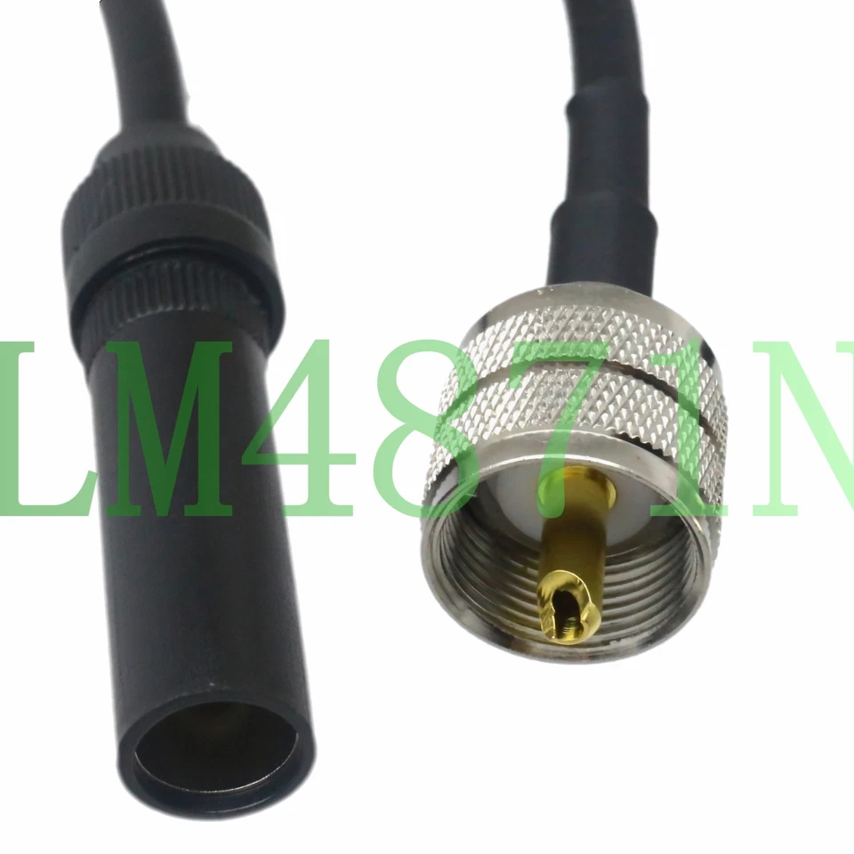 PL259 to DIN M/F Car radio AM/FM CD/DVD Aerial antenna RG58 adapter 10" Cable - Image 1 of 1