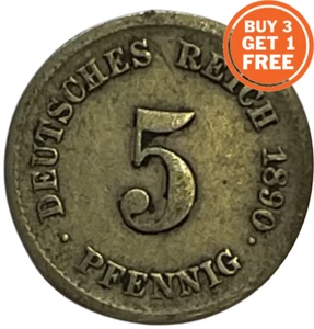 5 GERMAN PFENNIG FROM 1890-1916 - CHOICE OF DATE - GERMANY - Picture 1 of 2