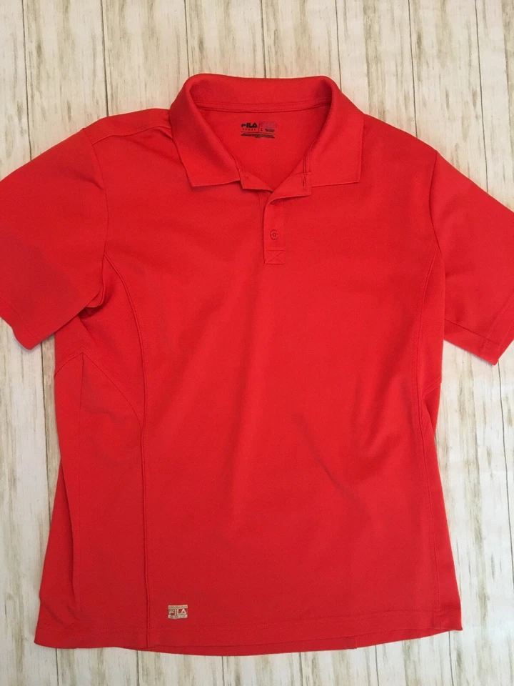 Camisa polo de golf Fila Sport para hombre grande naranja manga corta caminar tenis usada en excelente estado - Foto 1 de 4