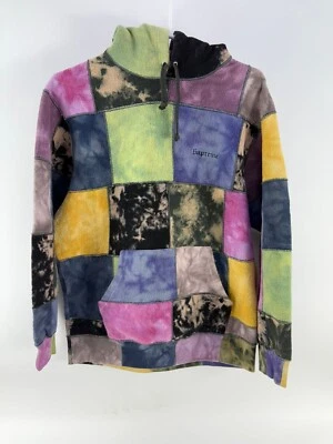 Supreme Mens Multicolor Patchwork Tie-Dye Hooded Sweatshirt Hoodie Size M - Image 1 of 4