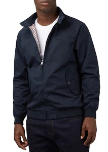 Ben Sherman Hombres Harrington Chaqueta Retro Bombardero Abrigo Mod Piel Scooter Azul Marino - Imagen 1 de 6