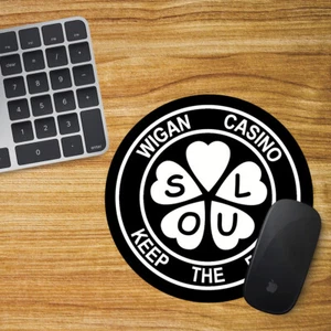 Wigan Casino Round Mouse Mat Pad Computer PC Laptop Keep The Faith Wigan Casino - Picture 1 of 1