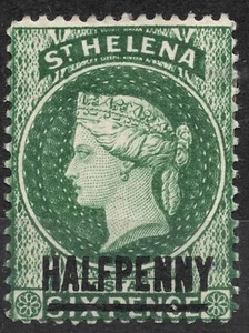 SG35 Mi:#13I 1/2 d 1885 ST HELENA Reina Victoria definitivos, con recargo MH HH - Imagen 1 de 2