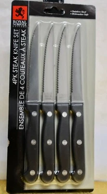 Cuchillos para carne cubiertos de acero inoxidable Royal Norfolk 4 PK. ETIQUETA NO. 32M Foto 1 de 4