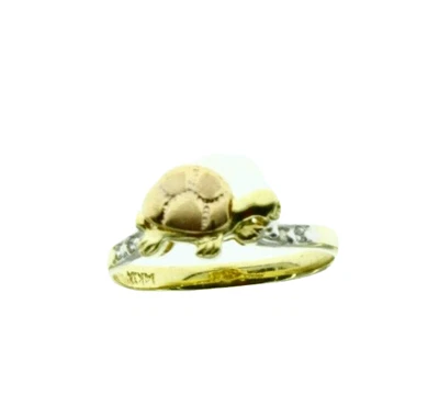 Small Animal Turtle Ring New Solid Real 14k Gold Multi Tone 2.4 Grams Size 7.5 - Image 1 of 4