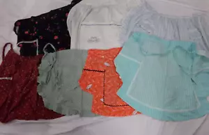 Lot of 7 Vintage Handmade Womens Kitchen Half Aprons Ruffles, Lace, Pockets, Tie - Picture 1 of 8