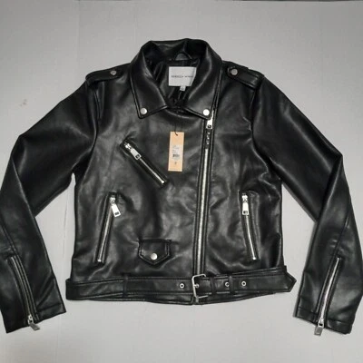Chaqueta de moto de cuero negra para mujer REBECCA MINKOFF talla L  Foto 1 de 4