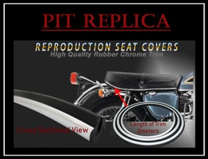 NEW HIGH QUALITY MOTORCYCLE CHROME RUBBER SEAT COVER TRIM 1.6m LENGTH - Bild 1 von 4