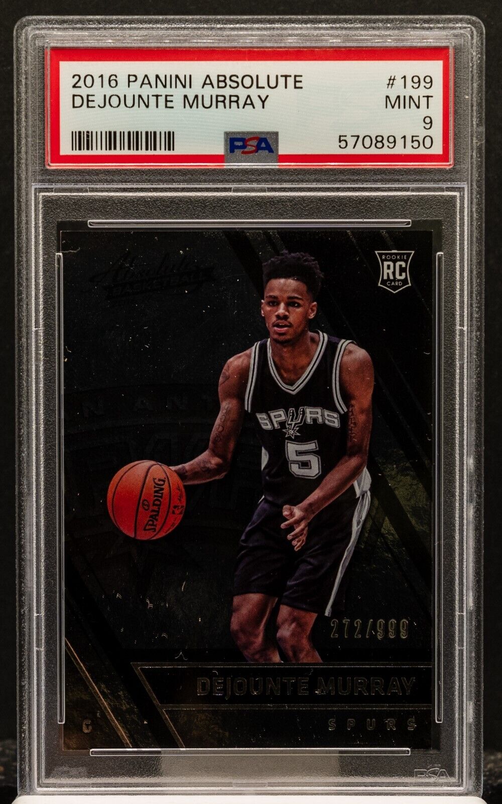 57089150 Dejounte Murray 2016 Panini Absolute Rookie RC 272/999 PSA 9 MINT