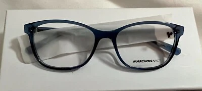 Marcos de gafas Marchon NYC M-5006 434 azul claro cuadrado borde completo 54-17-140 Foto 1 de 4