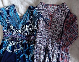 Cherry 🍒 lane M blue 👗 dress + Lee Cooper boho ladies size 12 14 women - Picture 1 of 3