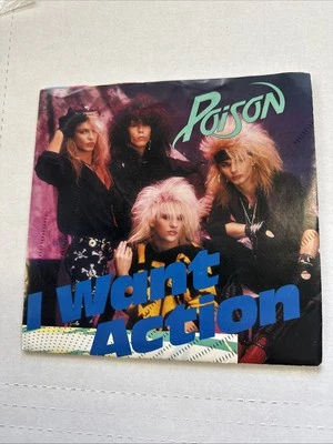 Poison 7" 45 Record  & Picture Poster Sleeve I Want Action / Play Dirty - Image 1 of 2
