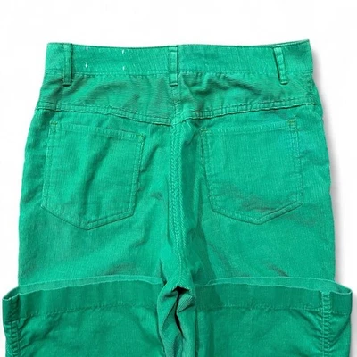 Calça de veludo masculina vintage 30x33 verde algodão bootcut sem marca calças flare anos 70 - Imagem 1 de 4