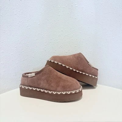 Bearpaw Caroline Suede Women’s Slip On Platform Cocoa Slippers Size 7 NWT - Image 1 of 4