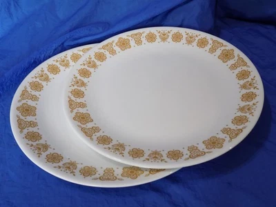 Corelle BUTTERFLY GOLD Pattern Dinner Plate 10.25" X2 Corning Ware Discontinued - Image 1 of 4