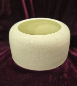 Vintage Bauer Keramik mintgrün gesprenkelte Rose Schale Vase MCM 6x3,5" Landhaus - Bild 1 von 5