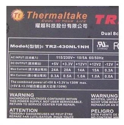 USED Thermaltake TR2 430 NL1NH 430W ATX 12V 2.2 80 Plus Power Supply SKU 19615 - Image 1 of 2