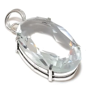 White Topaz Gemstone Handmade 925 Sterling Silver Jewelry Pendant 2.05" z207 - Picture 1 of 3