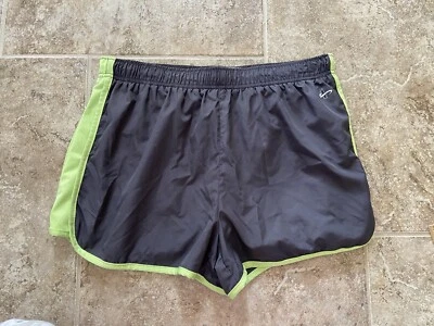 Athletech Shorts Women’s Large, Grey And Neon Green, Workout, Built In Underwear - Image 1 of 4