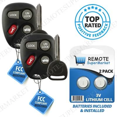 2 Replacement for Chevrolet 2001-2005 Impala Remote Keyless Entry Key Fob Set Foto 1 de 4