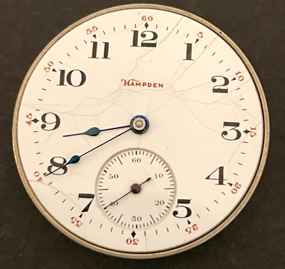Antiguo reloj de bolsillo Hampden Gen'l Stark 1902 movimiento piezas/reparación 12s 15j EE. UU. Foto 1 de 3