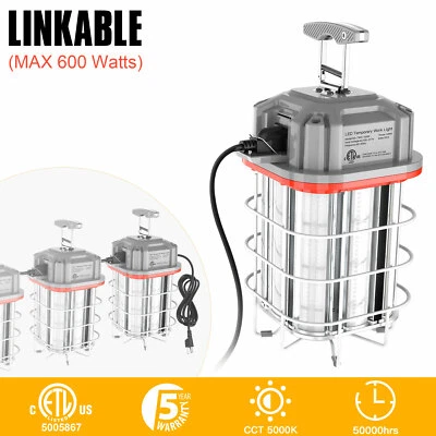 ORRGENA 80W-150W LED Temporary Work Light Linkable Construction Jobsite Lighting Fixture