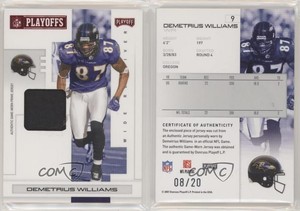 2007 Playoff NFL Playoffs Red Materials Prime /20 Demetrius Williams #9