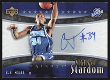 2005  Upper Deck Trilogy CJ Miles #SS-CJ Signs of Stardom  Auto Nets  1Y