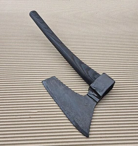 19th c Antique Rare Primitive Wrought Hewing Goosewing Bearded broad Axe Hatchet - Picture 1 of 6