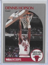 1990-91 NBA Hoops Basketball Dennis Hopson Card #404 Chicago Bulls