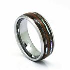Tungsten Ring With Koa Wood & Abalone Inlay, 8mm Comfort Fit Wedding Band
