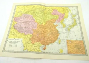 China Chinese Empire Color Map Book illustration plate pastel Antique pre-war  - Picture 1 of 3