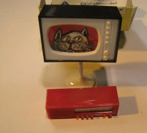Puppenhausmöbel Puppenhaus TV und Radio VEB DDR Vero - Picture 1 of 2