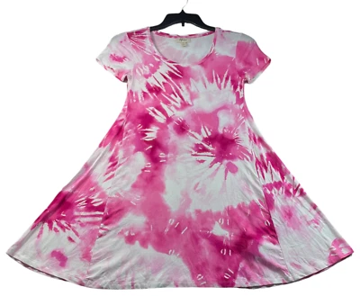 Style and Co Flip Flop Dress Womens size Petite Petite PP Pink Tie Dye New - Image 1 of 4