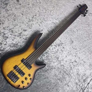 Ibanez Fretless Electric Bass 5 String Workshop SRF705-BBF Brown Burst Flat - Picture 1 of 9