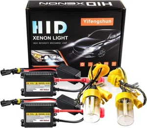 H7 HID Headlight Bulbs 6000K Xenon White with 55W DC Slim HID Ballast by Super - Picture 1 of 6