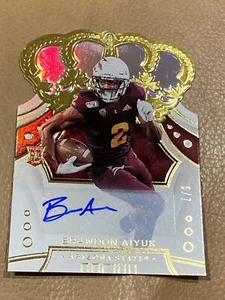 2020 Panini Chronicles Crown Royale Brandon Aiyuk Rookie Gold Parallel Auto 6/7 - Picture 1 of 4