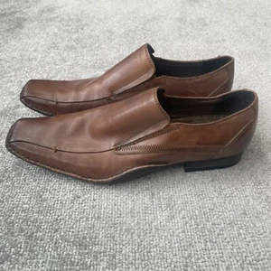 Steve Madden Schuhe Herren Größe 10,5 Braun Leder Templin Fahrrad Zehenhalbschuh Eckig - Bild 1 von 12