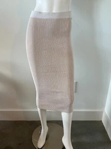 Anine Bing Bleistiftrock gerippt hoher Bund elfenbein Größe Small - Bild 1 von 4