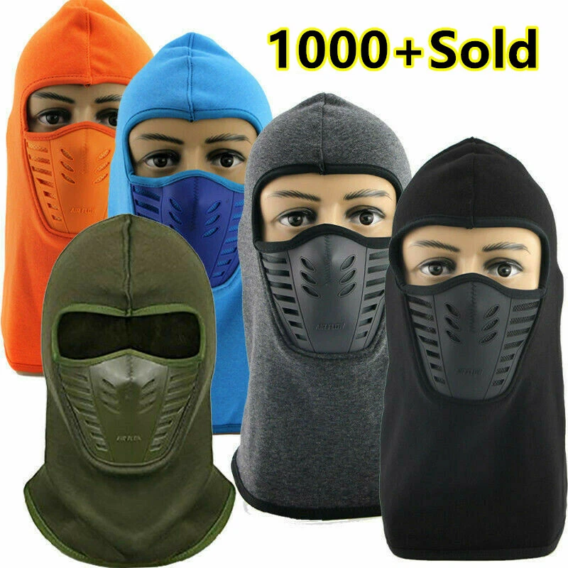 Halloween Balaclava Full Face Mask Anti-Saliva Cover Fleece Cap Skiing Cycling - Image 1 of 4