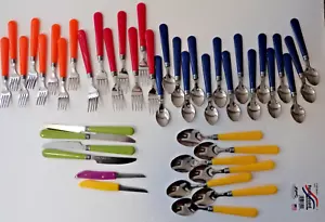 Multi Color Picnic stainless steel flatware lot - Picture 1 of 9