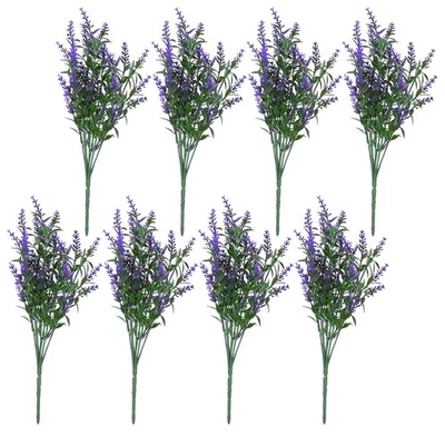  8 Pcs Piante Artificiali Decorative Bouquet Di Lavanda Adormento Fiori Simulato - Immagine 1 di 4