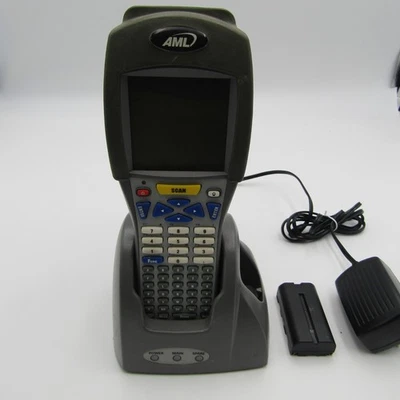 Escáner de terminal de datos portátil AML M7100-0201 usado con base de cargador prueba de encendido Foto 1 de 4