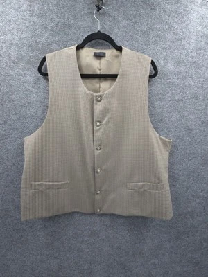 Traje Chaleco Para Hombre 48L Abotonado 100% Lana Ajustable JG Trybus RN# Beige Cuadros Foto 1 de 4