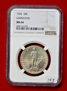 1925 Lexington Silver Commem Half Dollar 50c NGC MS64 ~ Free USA Shipping - Picture 1 of 8